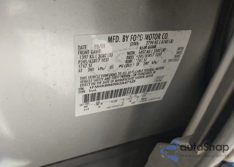 2011 Ford Explorer from USA, damaged, VIN 1FMHK8B85BGA47125